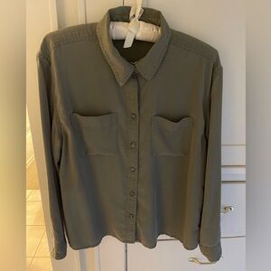 Eddie Bauer olive green 100% Tencel blouse